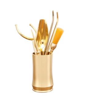 六君子功夫茶具套装漆彩纯铜茶道