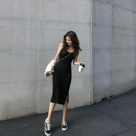 【纯欲性感！中长款吊带连衣裙】柔软舒适，开叉设计，显瘦舒适，显高先腿长，出街必备凉爽舒适外穿夏季新款女装开叉气质显瘦内搭打底裙子sh 商品图2