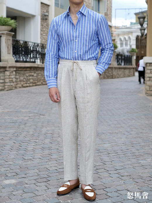 「2025爱好者直选13款」Flamenco 法国亚麻&120支双股埃及棉混织意式工艺衬衫 商品图9