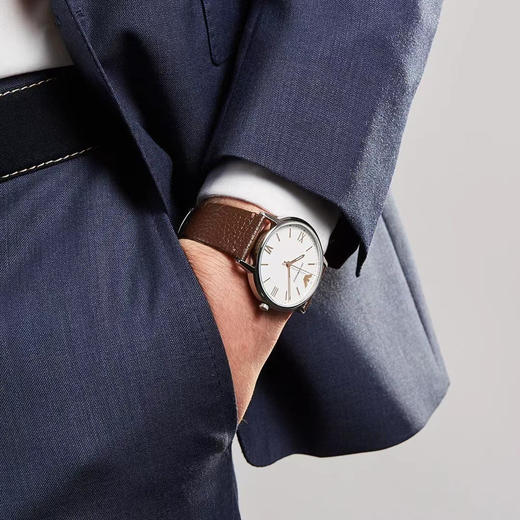 美国现货799直邮到手✈️阿玛尼AR11173男士石英手表⌚️天然皮质表带 商品图1