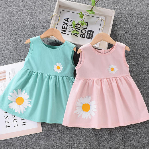 【可爱俏皮背心连衣裙】女童夏装连衣裙纯棉新款2023宝宝公主裙中小童韩版洋气无袖背心裙 商品图2