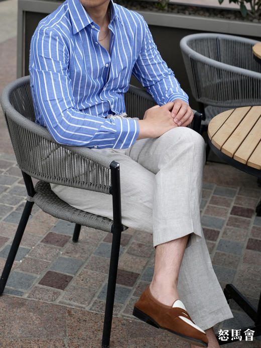 「2025爱好者直选13款」Flamenco 法国亚麻&120支双股埃及棉混织意式工艺衬衫 商品图6