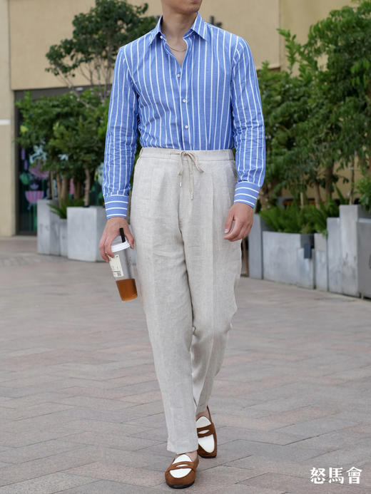 「2025爱好者直选13款」Flamenco 法国亚麻&120支双股埃及棉混织意式工艺衬衫 商品图10