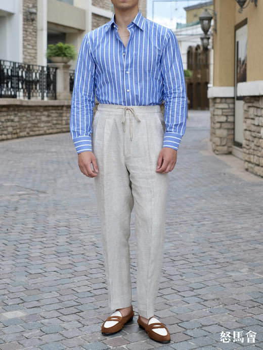 「2025爱好者直选13款」Flamenco 法国亚麻&120支双股埃及棉混织意式工艺衬衫 商品图7