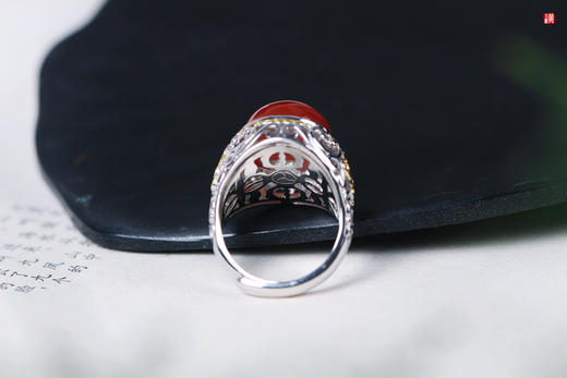 南红保山冰红戒指【溪知】 商品图2