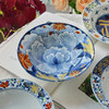 日本进口美浓烧和蓝陶瓷古伊万里花浪漫5入盘家用炒菜盘子斗笠形深盘乔迁礼物 商品缩略图2