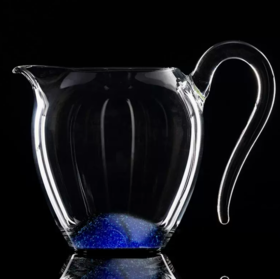 天久璃匠彩玻璃蛋盅茶器黑金大号公道杯