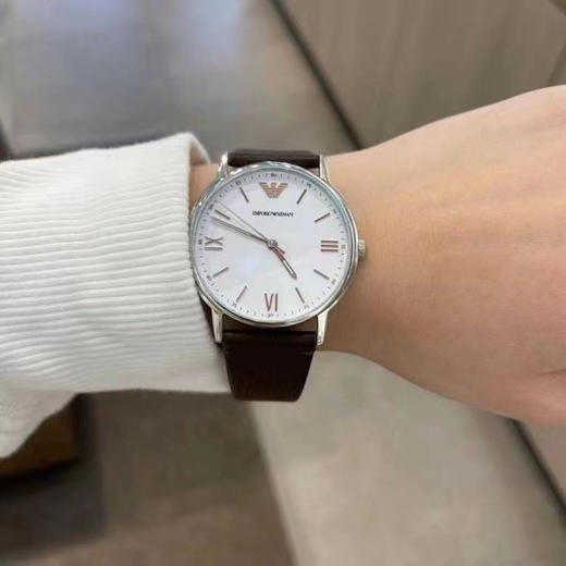 美国现货799直邮到手✈️阿玛尼AR11173男士石英手表⌚️天然皮质表带 商品图5