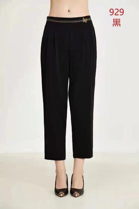 FS竹纤维女士腰头绣花休闲长直筒裤929