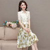 夏季新款，假两件印花裙中长款短袖裙时尚气质女装连衣裙QYM-YX-ZR23091-Y 商品缩略图1