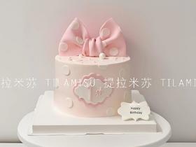 粉色蝴蝶结仙女A款生日蛋糕