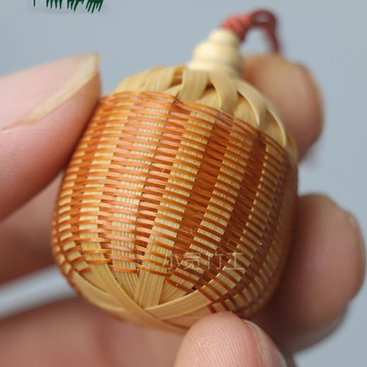 刁宽手工编织竹编珍藏版平安竹铃铛 烤色把件配饰传统工艺宫铃汉服中国结 商品图5