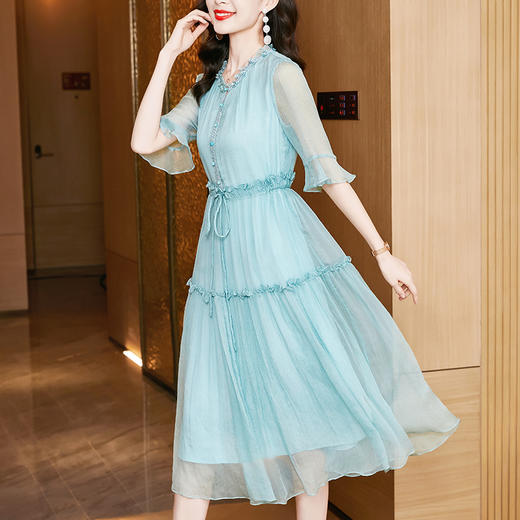 时尚修身，纯色真丝连衣裙SM82298117 商品图7