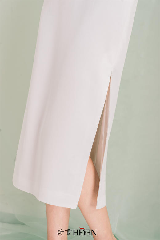 荷言HEYEN 海上月明 白色蕾丝新娘旗袍 商品图5