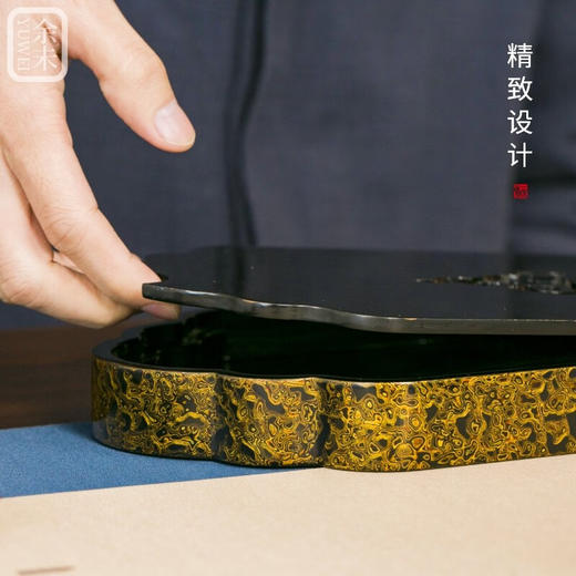 台隆金干泡茶盘天然大漆壶承台储水茶台日式风小型中式复古盛水盘 商品图8