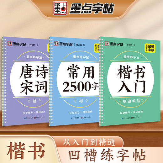 墨点字帖 练字宝 楷书凹槽练字帖3本初学者成人练字男生女生钢笔字速成字帖大学生专用反复练习可消失 商品图0
