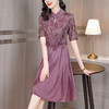 时尚气质，贴花拼接礼服敬酒服改良优雅旗袍连衣裙AHM-zne9735 商品缩略图1
