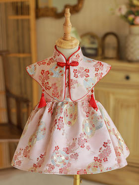 女宝宝周岁礼服中国风儿童唐装女童抓周服生日宴童礼服