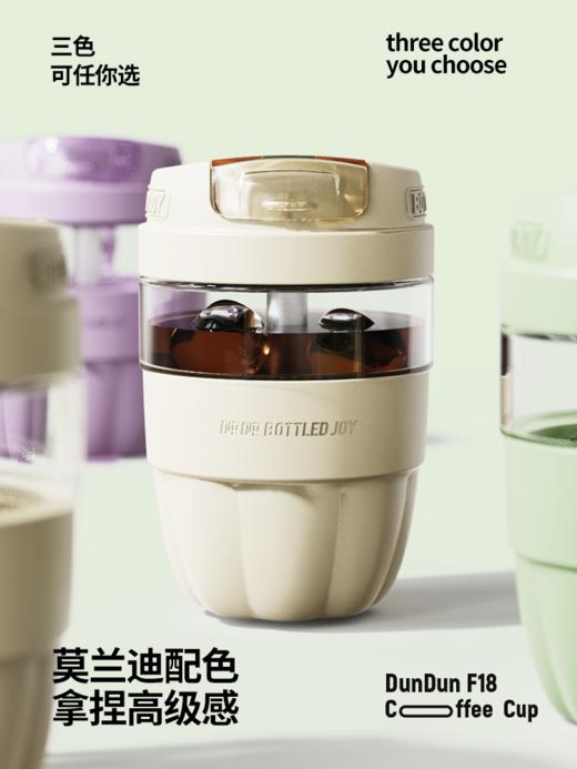 吨吨F18咖啡杯0.35L钢环双饮款高硼硅D24 商品图1