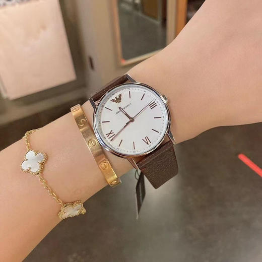 美国现货799直邮到手✈️阿玛尼AR11173男士石英手表⌚️天然皮质表带 商品图7