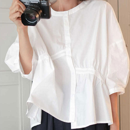 【为思礼】日本品牌KS 褶皱衬衫 冰感棉面料 错位设计 3色可选 商品图4