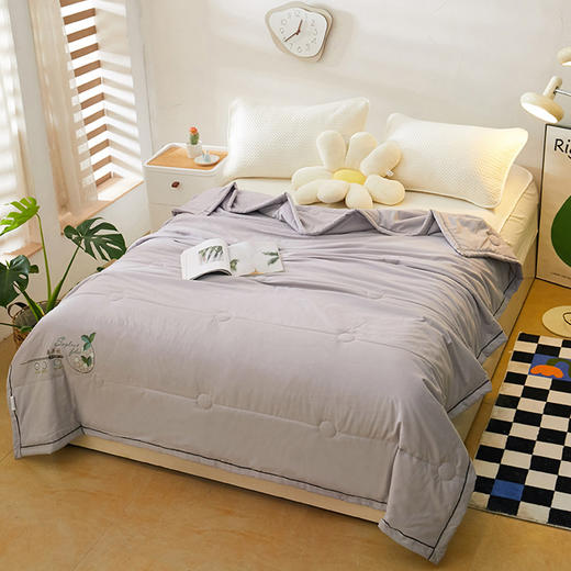 【独享一人时光❗️拥有柔滑质感 薄荷驱蚊功能被】亲肤细腻温和凉感，吸湿透气自带薄荷味，新款夏季凉被单双人空调被可水洗棉被薄款纯色薄被子粉丝专属 商品图2