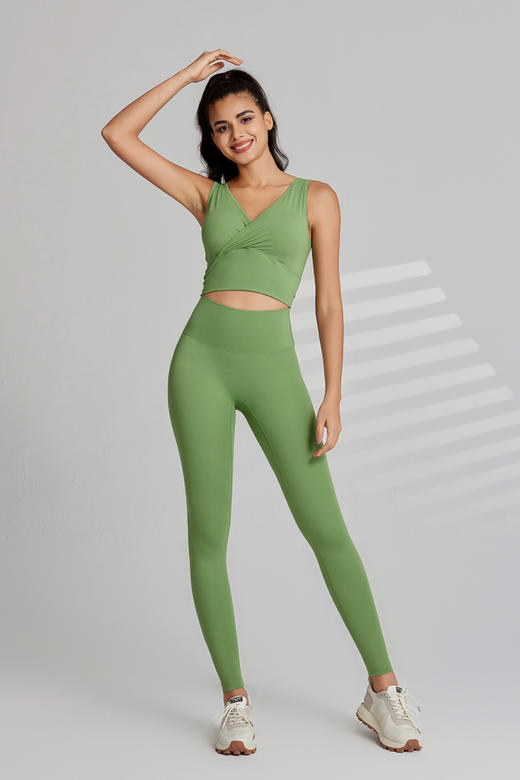 《福利款》套装哈瓦塔暴汗5.0套装 V领时尚性感背心瑜伽服套装女高级感H320115 商品图11