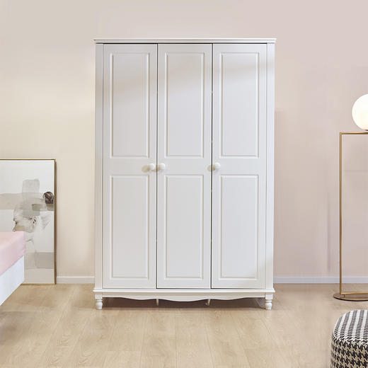 喜梦宝家具三门衣柜收纳柜北欧松木组装衣橱小户型家用卧室茉莉 商品图0