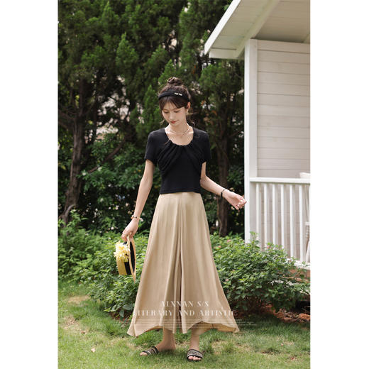 鹿向南《枯叶蝶》卡其色休闲裤LXN30592 商品图1