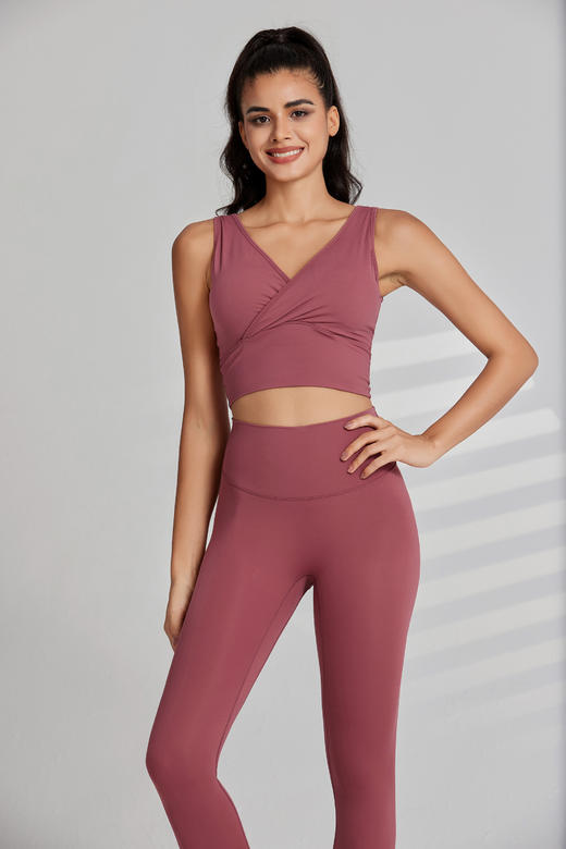 《福利款》套装哈瓦塔暴汗5.0套装 V领时尚性感背心瑜伽服套装女高级感H320115 商品图6