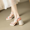 夏季优雅，轻奢水钻防水台粗跟高跟凉鞋DMJ-81299F 商品缩略图3