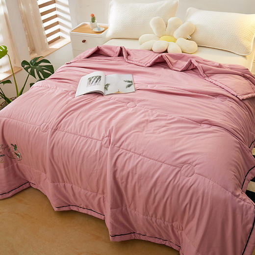 【独享一人时光❗️拥有柔滑质感 薄荷驱蚊功能被】亲肤细腻温和凉感，吸湿透气自带薄荷味，新款夏季凉被单双人空调被可水洗棉被薄款纯色薄被子粉丝专属 商品图4