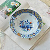 日本进口美浓烧和蓝陶瓷古伊万里花浪漫5入盘家用炒菜盘子斗笠形深盘乔迁礼物 商品缩略图4