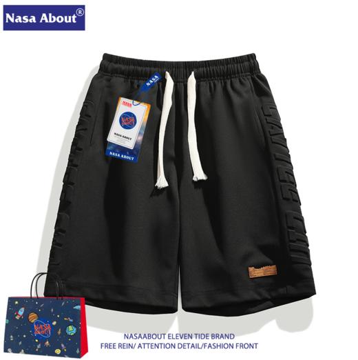 【短裤】 NASA短裤男士夏季冰丝薄款宽松大裤衩美式潮牌运动休闲五分中裤子 商品图3