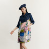 谜底复古牛仔拼接连衣裙2023秋款宽松H型主题花色中长裙233ML1061 商品缩略图1