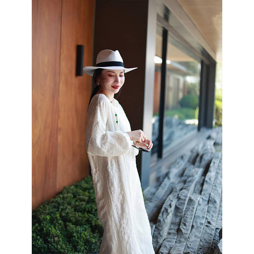 【线上专属】改良连衣裙（23707302-麻白） 商品图2