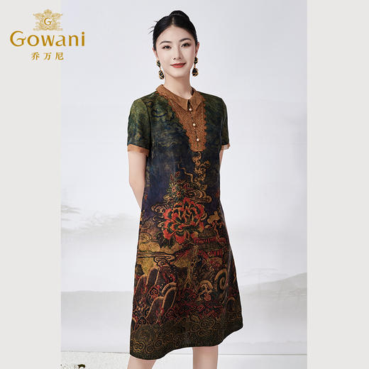 【满庭祥瑞图】【香云纱】乔万尼桑蚕丝连衣裙重磅26mm真丝复古气质高级感ET2E280 商品图3