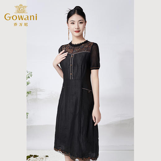 【香云纱】乔万尼真丝龟裂纹连衣裙20mm重磅桑蚕丝新中式ET2E261 商品图2