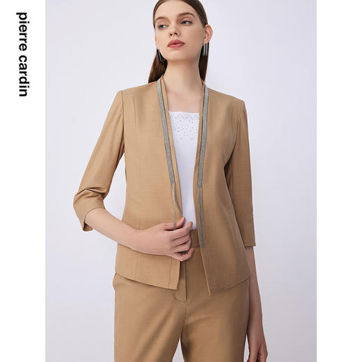皮尔卡丹女装夏季新款通勤简约修身职业西服上衣C32UL003
 商品图2