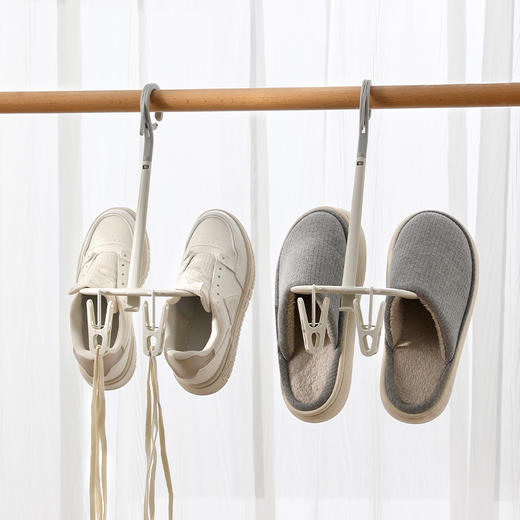 FaSoLa 家用多功能防风双钩阳台晒鞋架挂鞋子的晾鞋架可旋转收纳创意神器 商品图9