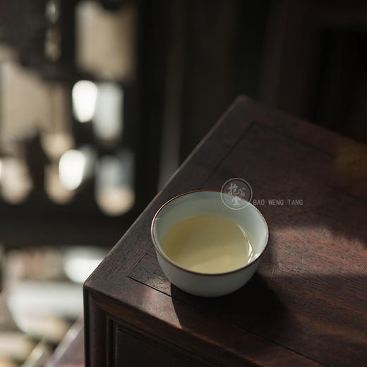 景德镇抱翁堂 汝窑天青窝足杯 手工茶杯品茗杯 商品图8