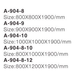 淋浴房 A-904【80*80*190】【90*90*190】【100*100*190】【80*100*190】【80*120*190】 商品图2