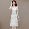 复古旗袍裙印花连衣裙，时尚气质包臀 一步裙QYM-MD3393-Y 商品缩略图5