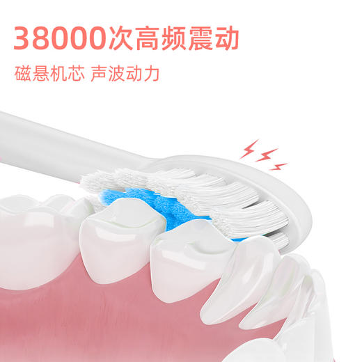 【专为儿童设计】希尔顿儿童声波智能电动牙刷EC810充电款五档清洁模式IPX7防水超长续航90天38000次高频震动杜邦软毛刷丝 商品图3