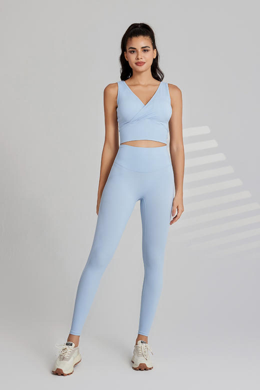 《福利款》哈瓦塔暴汗5.0 V领时尚性感背心瑜伽服套装女高级感H320115 商品图4