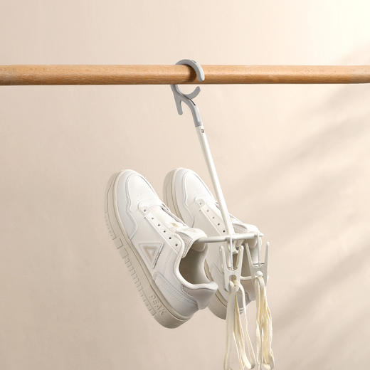 FaSoLa 家用多功能防风双钩阳台晒鞋架挂鞋子的晾鞋架可旋转收纳创意神器 商品图5