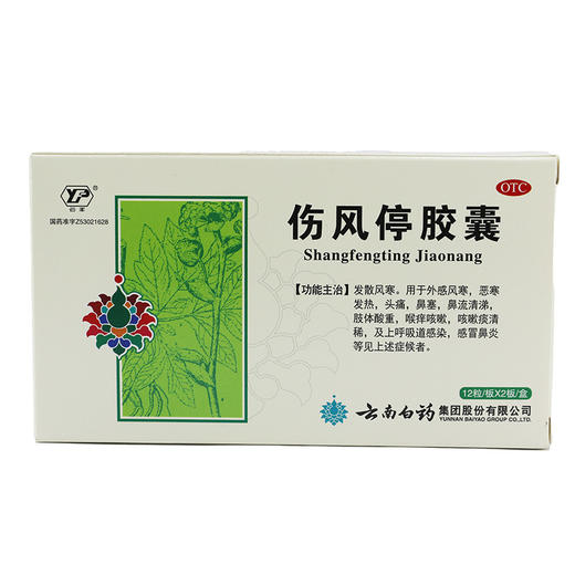 【官方正品】云南白药云丰伤风停胶囊0.35g*12粒*2板 发散风寒 商品图3