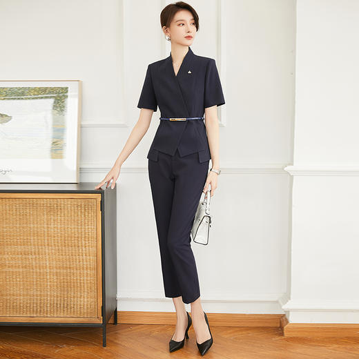 高端西装套装女气质女神范夏季珠宝店工作服短袖西服上班服工正装 商品图3