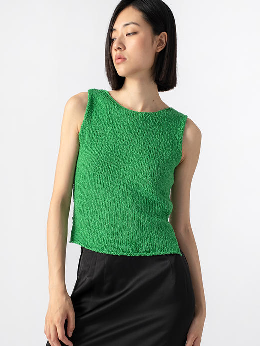 322工房经典再造竹节棉针织背心2023夏款极简百搭显瘦上衣女B085 商品图1