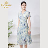 乔万尼真丝连衣裙100%桑蚕丝法式V领收腰气质ET2E299 商品缩略图2